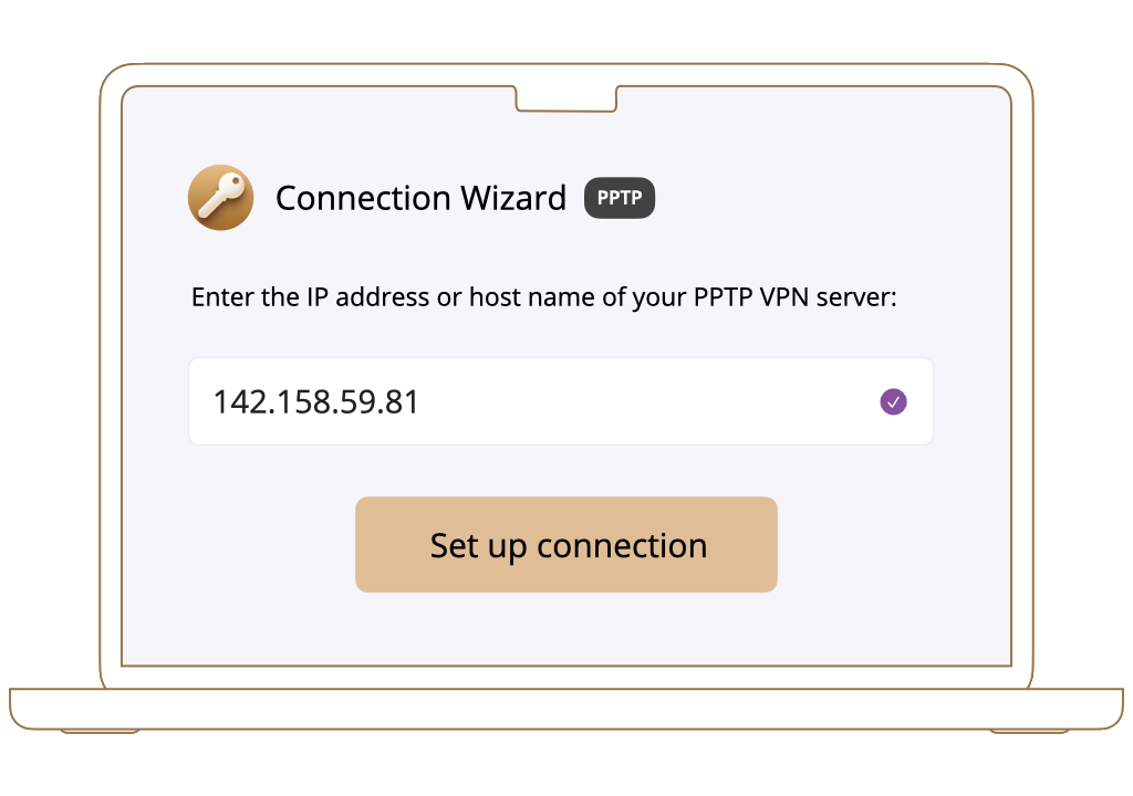 PPTP vpn Mac connection wizard helps you get set up easily